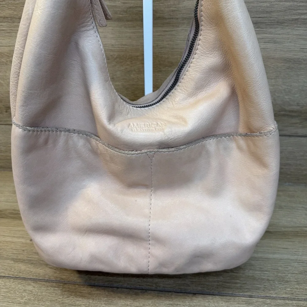 American Leather Co Carrie Hobo Light Pink Leather Purse Handbag USED See Photos